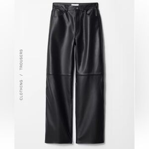 & Other Stories Black Leather Pants 10